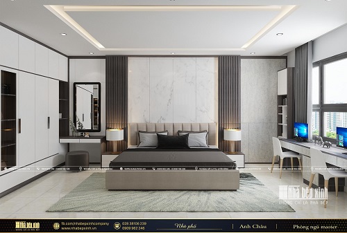 Thiết kế phòng ngủ Master hiện đại tại Bình Tân - NBX456